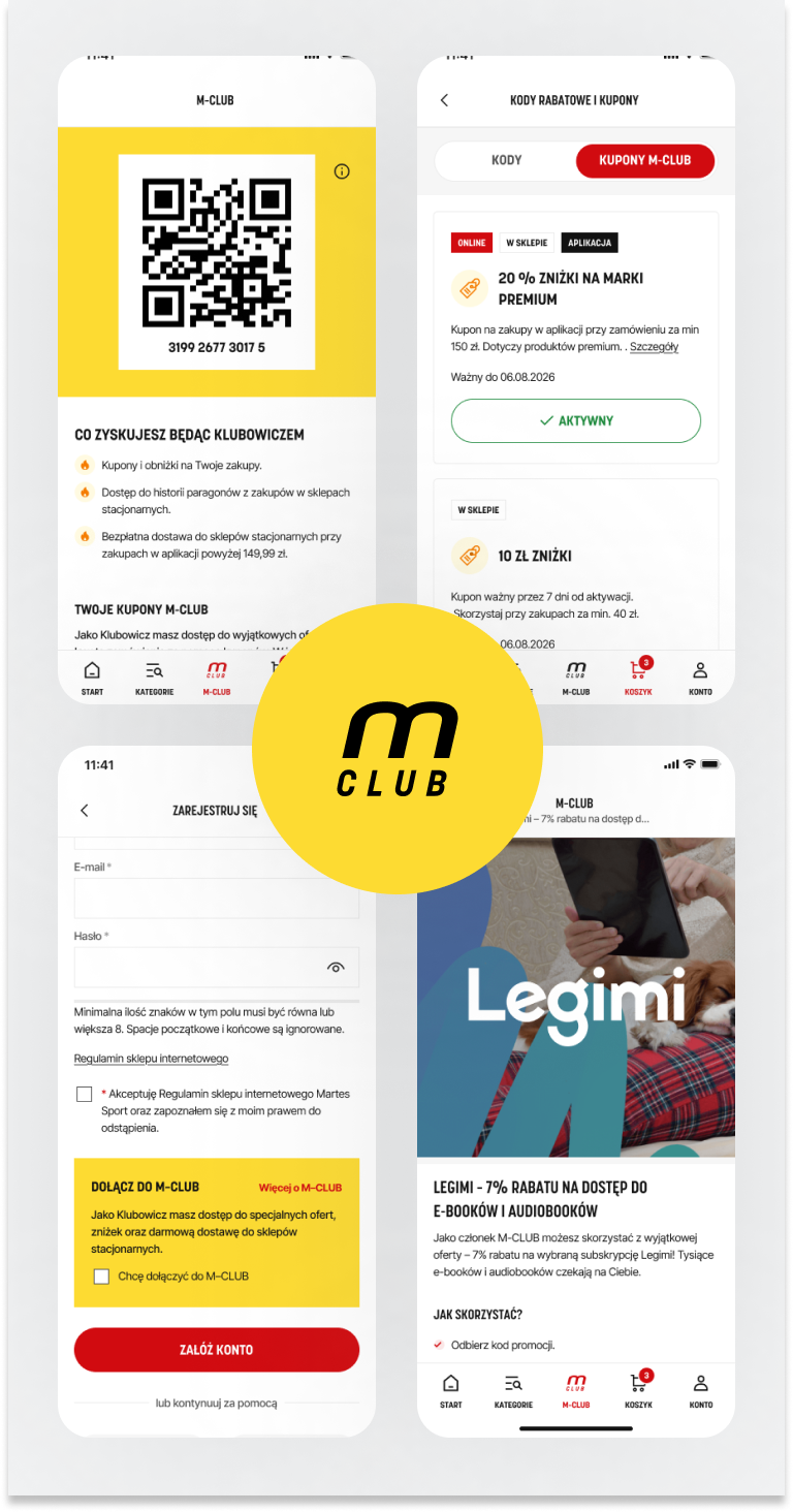Aplikacja mobilna e-commerce Martes Sport